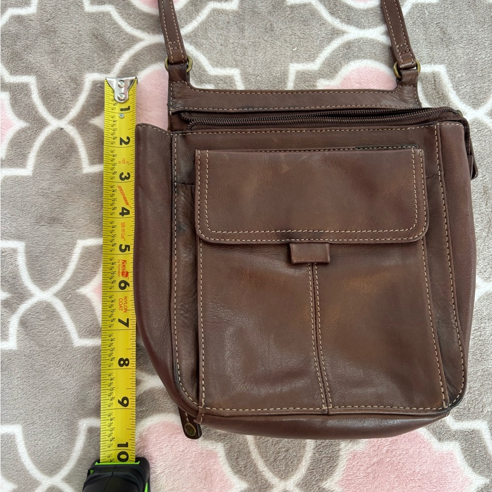 Fossil Brown Leather Crossbody Organizer Bag - Picture 7 of 9